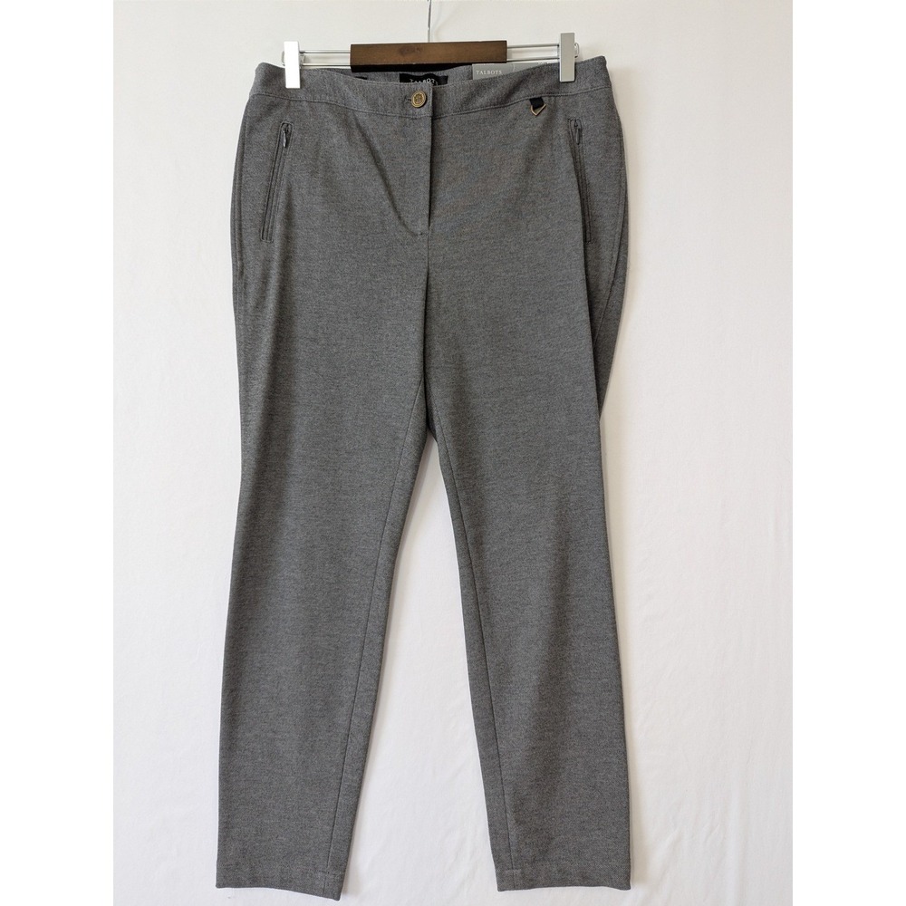 Talbots Skinny Ankle Pants Gray Chevron Women's Size 10P Office New With Tags
